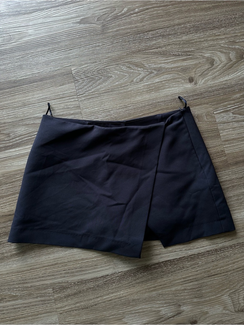 Zara Navy Blue Women's Asymmetric Mini Skort Shorts